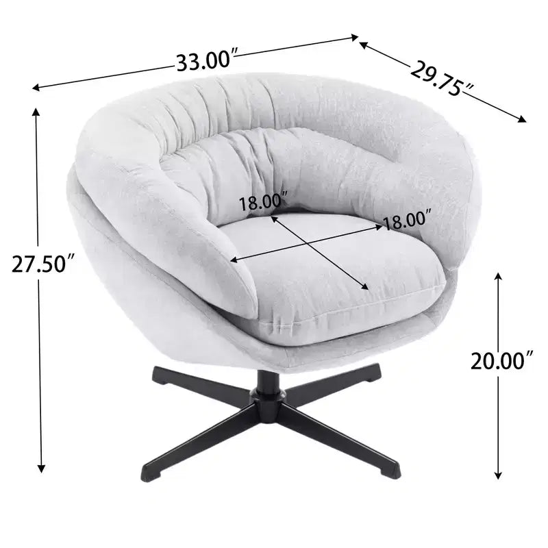 Fauteuil pivotant Christopher Knight Home Liamer en chenille avec pieds en métal