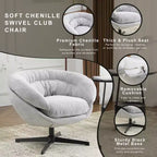 Fauteuil pivotant Christopher Knight Home Liamer en chenille avec pieds en métal