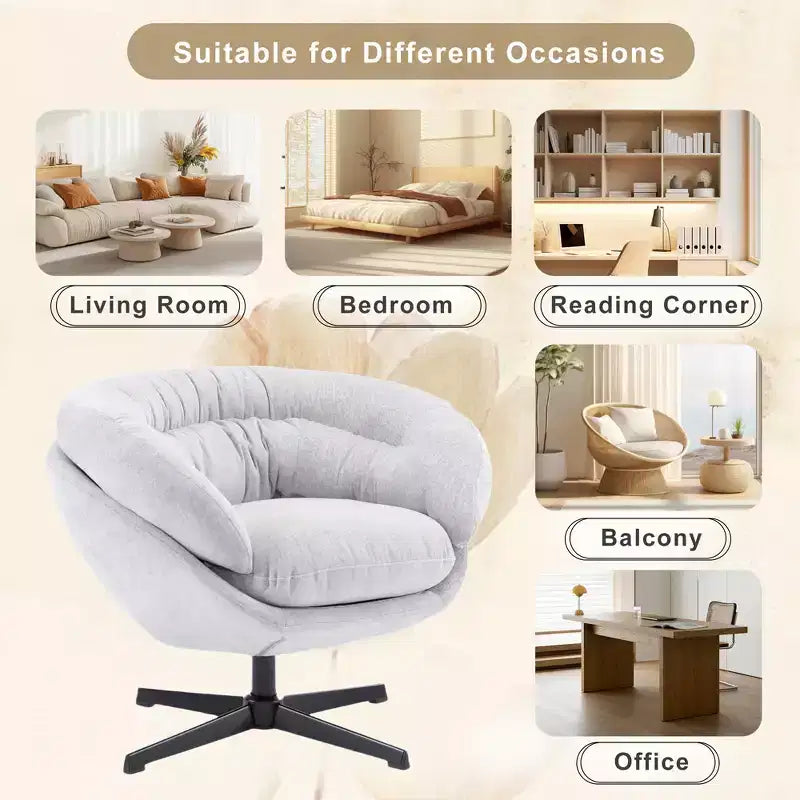 Fauteuil pivotant Christopher Knight Home Liamer en chenille avec pieds en métal