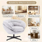 Fauteuil pivotant Christopher Knight Home Liamer en chenille avec pieds en métal
