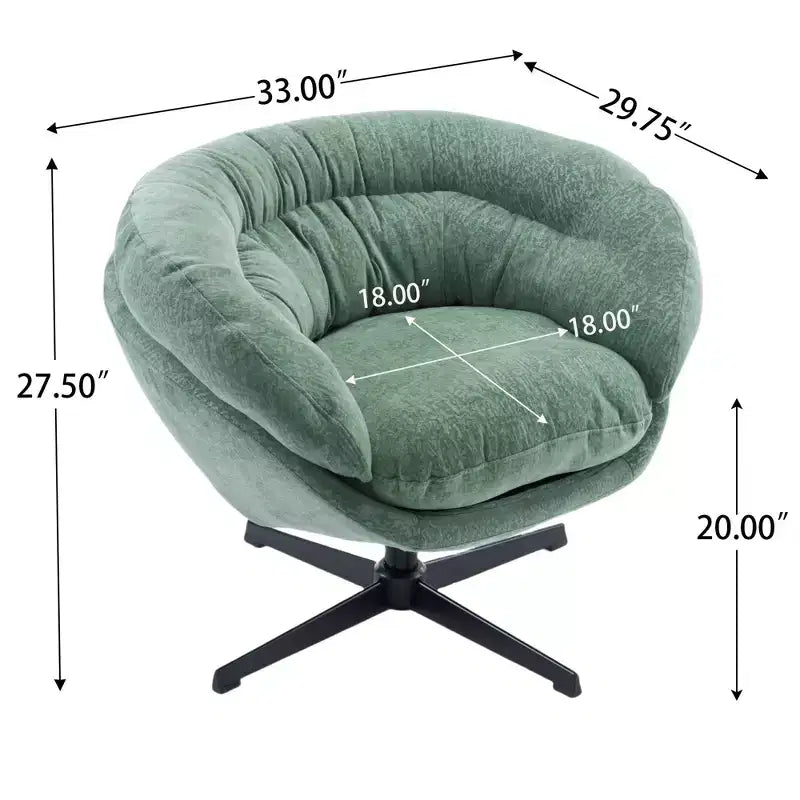 Fauteuil pivotant Christopher Knight Home Liamer en chenille avec pieds en métal