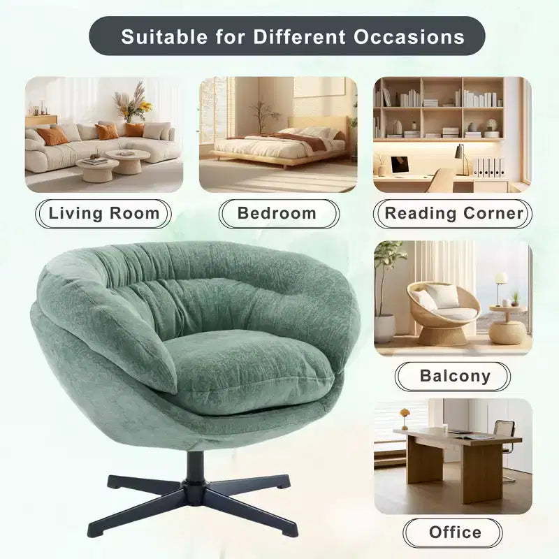 Fauteuil pivotant Christopher Knight Home Liamer en chenille avec pieds en métal
