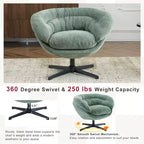 Fauteuil pivotant Christopher Knight Home Liamer en chenille avec pieds en métal
