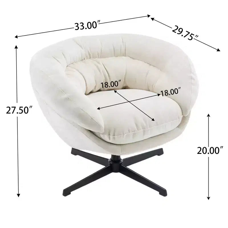 Fauteuil pivotant Christopher Knight Home Liamer en chenille avec pieds en métal