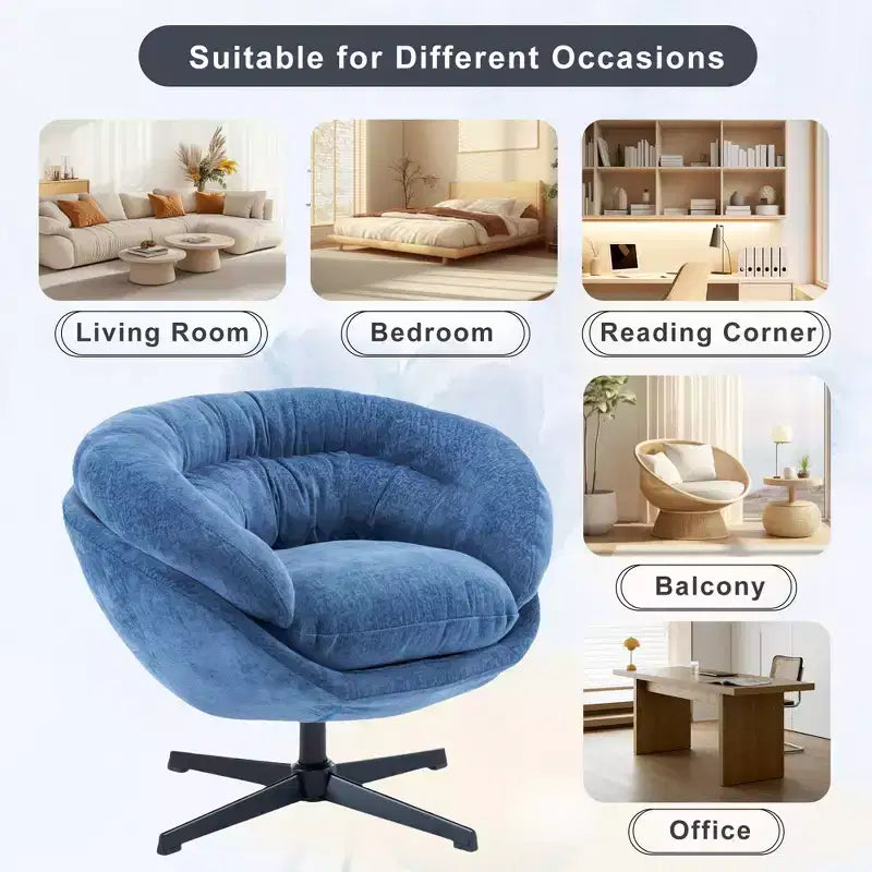 Fauteuil pivotant Christopher Knight Home Liamer en chenille avec pieds en métal