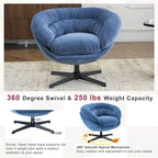 Fauteuil pivotant Christopher Knight Home Liamer en chenille avec pieds en métal