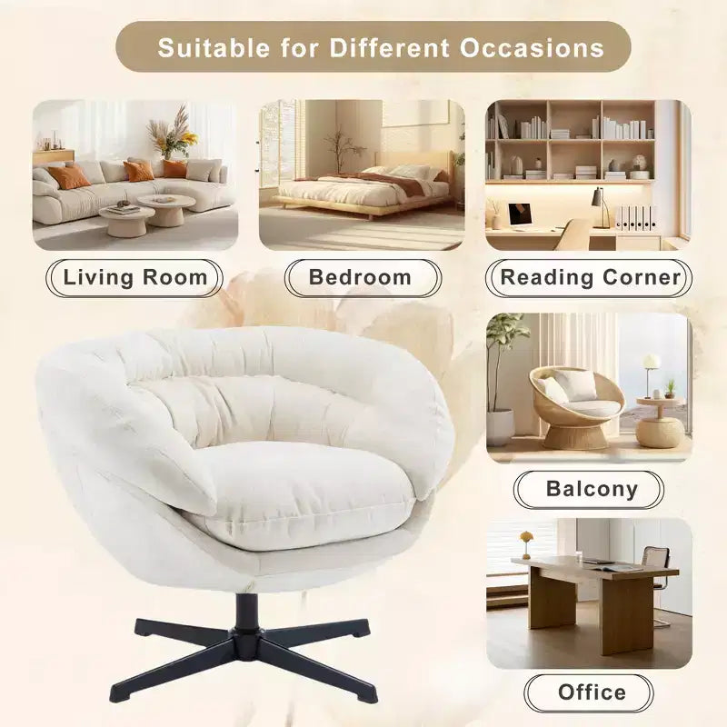 Fauteuil pivotant Christopher Knight Home Liamer en chenille avec pieds en métal