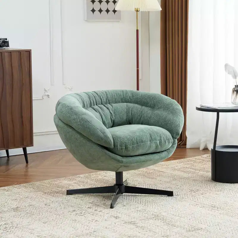 Fauteuil pivotant Christopher Knight Home Liamer en chenille avec pieds en métal