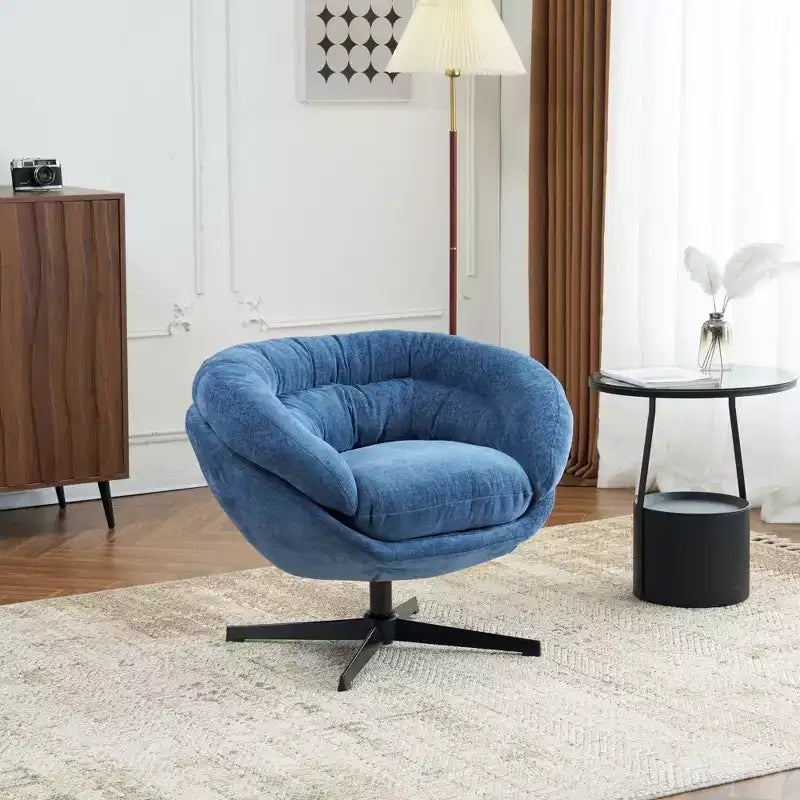 Fauteuil pivotant Christopher Knight Home Liamer en chenille avec pieds en métal