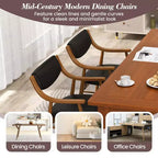 Costway Lot de 2 chaises de salle à manger en cuir PU avec assise et dossier rembourrés, accoudoirs, cadre en bois de caoutchouc Noir/Marron