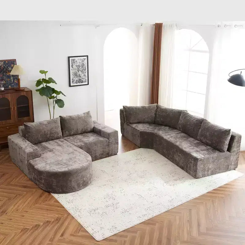 Whisen 141 Grand canapé modulable, canapé sectionnel rembourré avec assise profonde