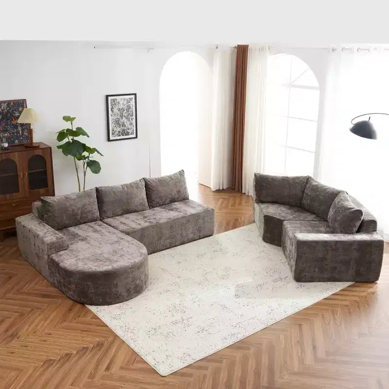 Whisen 141 Grand canapé modulable, canapé sectionnel rembourré avec assise profonde