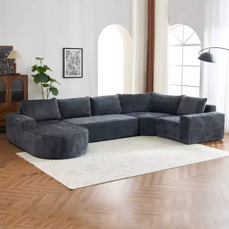 Whisen 141 Grand canapé modulable, canapé sectionnel rembourré avec assise profonde