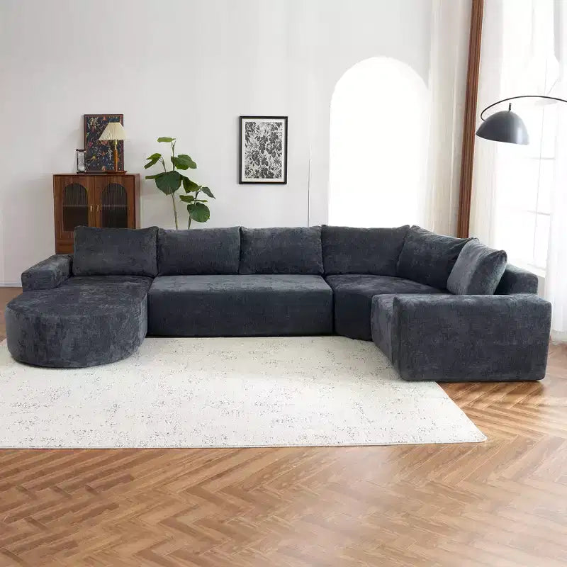 Whisen 141 Grand canapé modulable, canapé sectionnel rembourré avec assise profonde