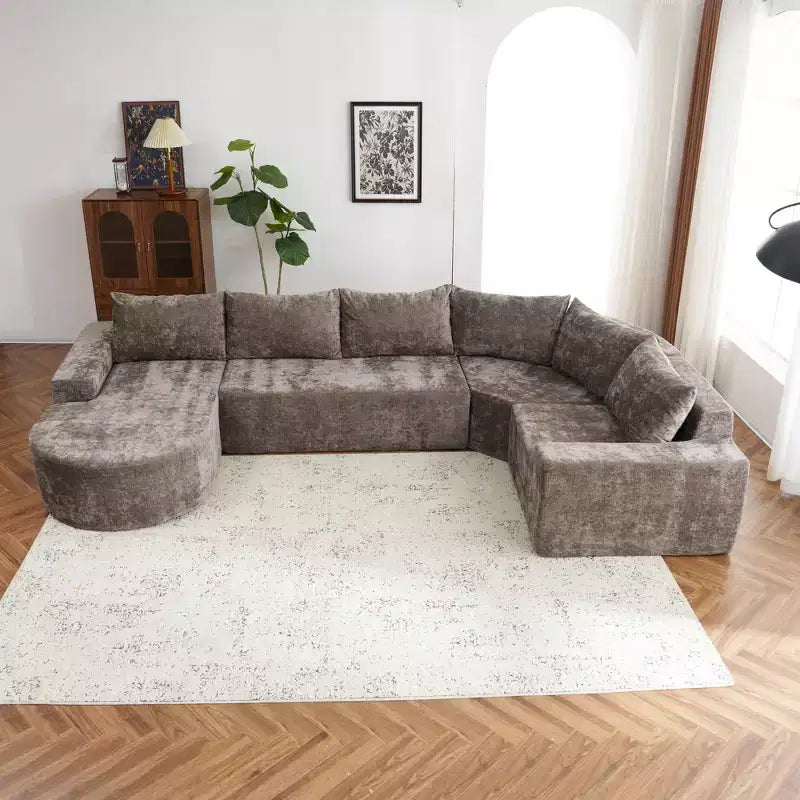 Whisen 141 Grand canapé modulable, canapé sectionnel rembourré avec assise profonde