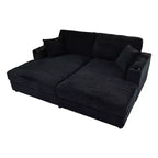 Canapé sectionnel convertible surdimensionné Whisen 86 avec ports USB, porte-gobelets et oreillers décoratifs