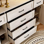 Commode horizontale Famapy Gris Classique : Nombreux espaces de rangement, créant une ambiance élégante à la maison