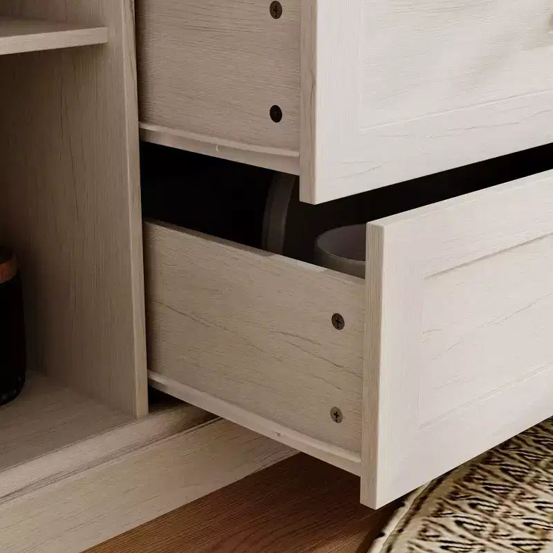 Commode horizontale Famapy Gris Classique : Nombreux espaces de rangement, créant une ambiance élégante à la maison