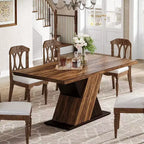 Table à manger rectangulaire de ferme Lantine de 55 pouces pour 4 à 6 personnes