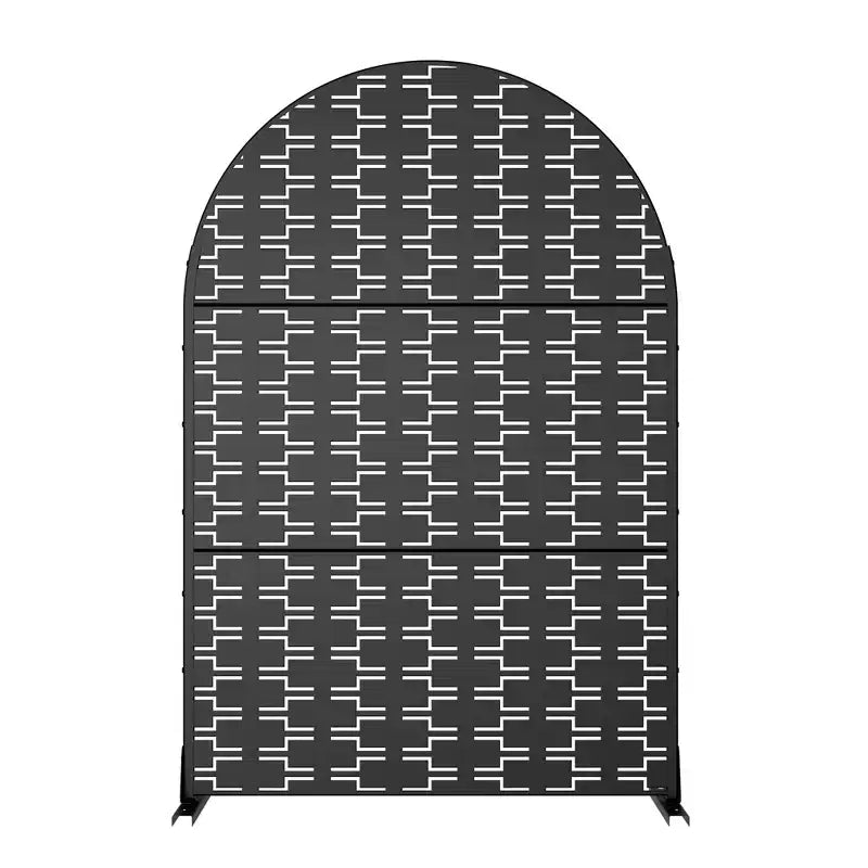 Paravent Arched Brick 01 en Acier Galvanisé Noir 183x120x40cm