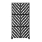 Paravents Lignes Parallèles 01 Acier Galvanisé Noir 183x90x40cm