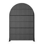 71.37x46.8inch clôture verticale noire avec feuille galvanisée arquée, écran d'intimité et panneau en métal indépendants