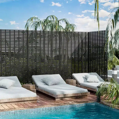 Abraham Grid Black Galvanized Steel Screen