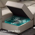 Canapé-lit modulaire Belffin en velours avec rangement (9 assises + 9 côtés)