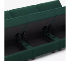 Canapé-lit modulaire Belffin en velours avec rangement (9 assises + 9 côtés)