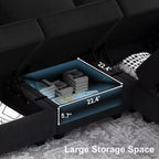 Canapé-lit modulaire Belffin en velours avec rangement (9 assises + 9 côtés)