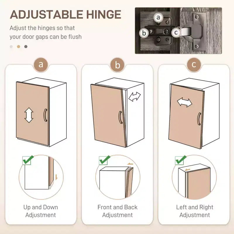 HOMCOM Garde-manger 4 portes de 162 cm, Armoire de rangement autonome avec 3 étagères réglables pour cuisine, salle à manger ou salon, Chêne gris