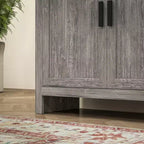 HOMCOM Garde-manger 4 portes de 162 cm, Armoire de rangement autonome avec 3 étagères réglables pour cuisine, salle à manger ou salon, Chêne gris