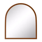 Miroir suspendu en bois massif avec bords droits et coins arqués, couleur noyer, 90x80x2cm (montage double face)