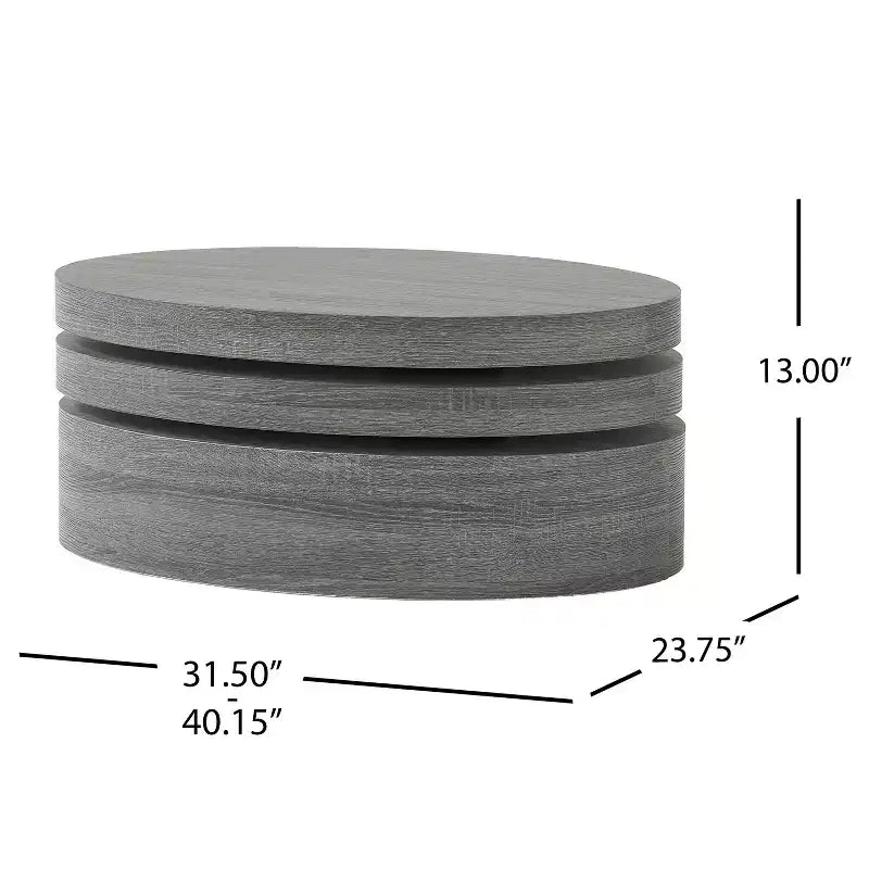 Table basse rotative 32W, ovale, noire - Merax
