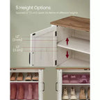 Meuble à chaussures, organisateur de rangement à 3 niveaux, étagère à chaussures, meuble autoportant avec étagère réglable en hauteur, 35 x 120 x 70 cm
