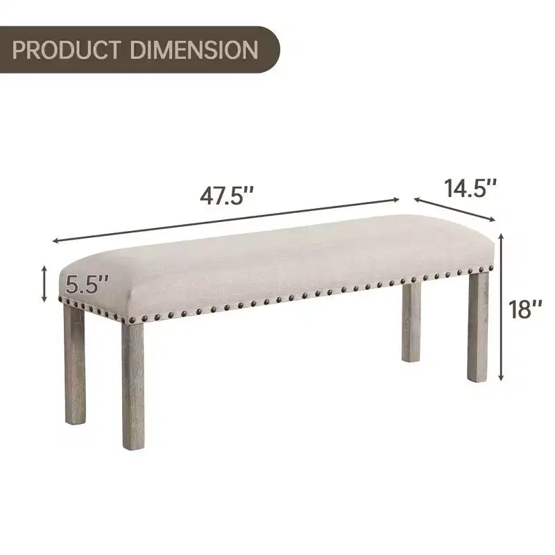Banc de salle à manger rustique rembourré, banc de table à manger pour chambre à coucher, salle à manger, salon, entrée - Morden Fort