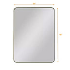 30x40 Black Rectangular Wall Mirror: Metal Frame, Vanity, Dressing - Ideal for Bath, Living, Bed
