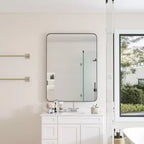 Miroir mural rectangulaire noir 30x40 : Cadre métallique, Coiffeuse, Habillage - Idéal pour la salle de bain, le salon, la chambre