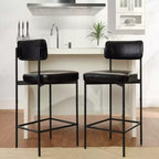Best Choice Products Lot de 2 tabourets de comptoir en similicuir pour îlot de cuisine et salle à manger avec cadre en métal