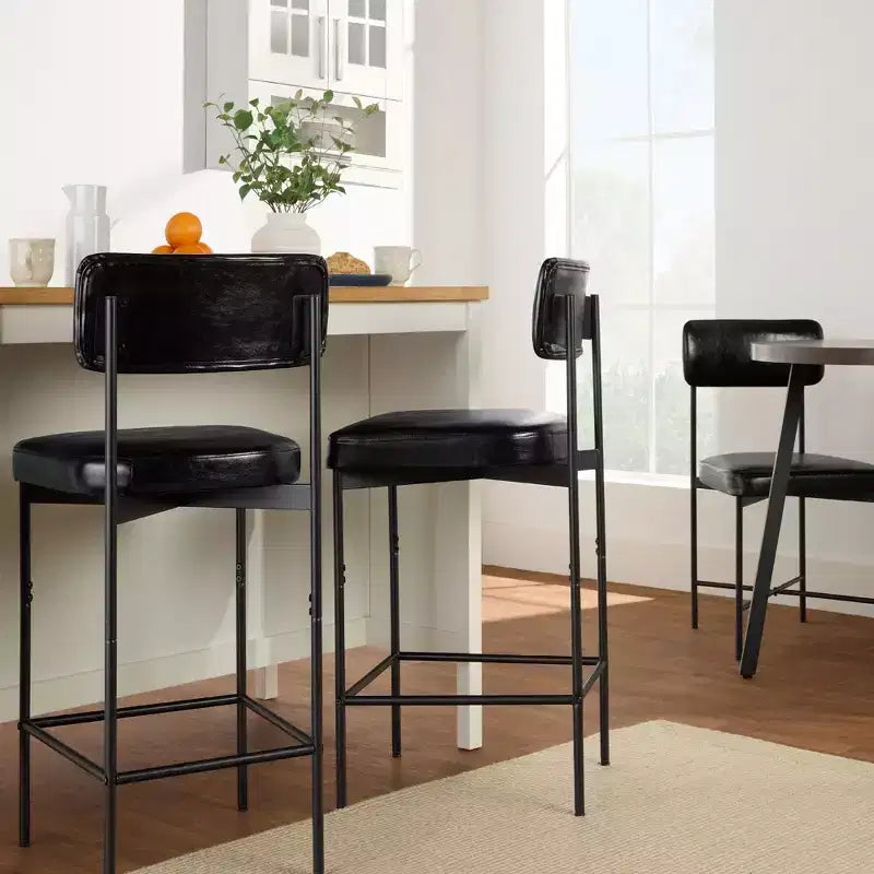 Best Choice Products Lot de 2 tabourets de comptoir en similicuir pour îlot de cuisine et salle à manger avec cadre en métal