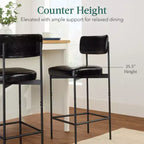 Best Choice Products Lot de 2 tabourets de comptoir en similicuir pour îlot de cuisine et salle à manger avec cadre en métal