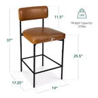 Best Choice Products Lot de 2 tabourets de comptoir en similicuir pour îlot de cuisine et salle à manger avec cadre en métal