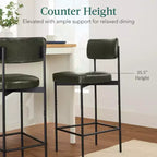 Best Choice Products Lot de 2 tabourets de comptoir en similicuir pour îlot de cuisine et salle à manger avec cadre en métal