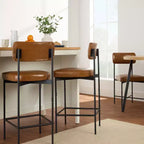 Best Choice Products Lot de 2 tabourets de comptoir en similicuir pour îlot de cuisine et salle à manger avec cadre en métal