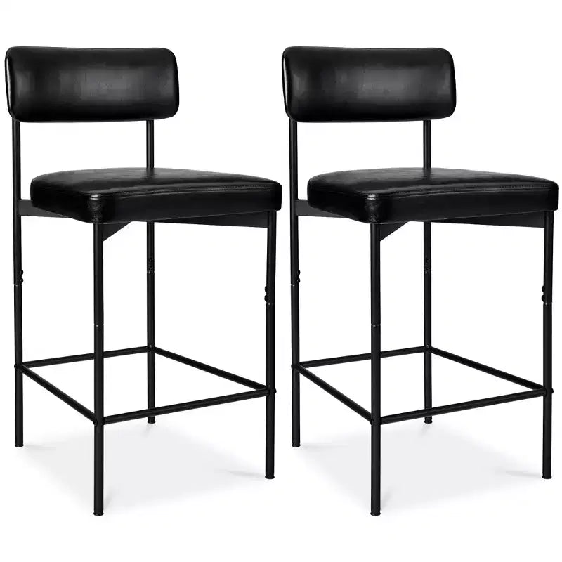 Best Choice Products Lot de 2 tabourets de comptoir en similicuir pour îlot de cuisine et salle à manger avec cadre en métal
