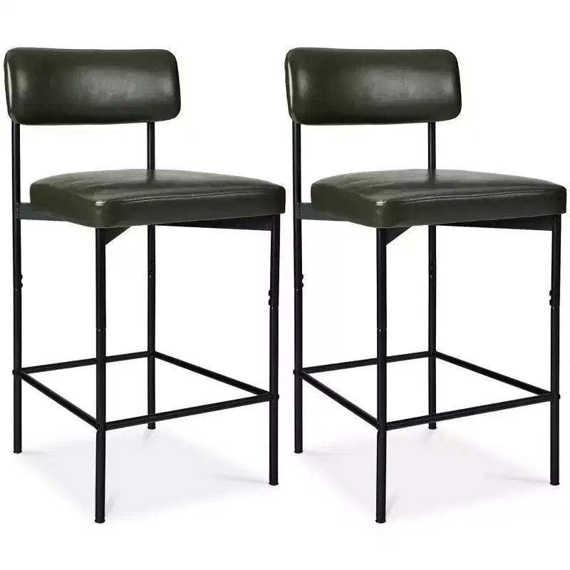 Best Choice Products Lot de 2 tabourets de comptoir en similicuir pour îlot de cuisine et salle à manger avec cadre en métal