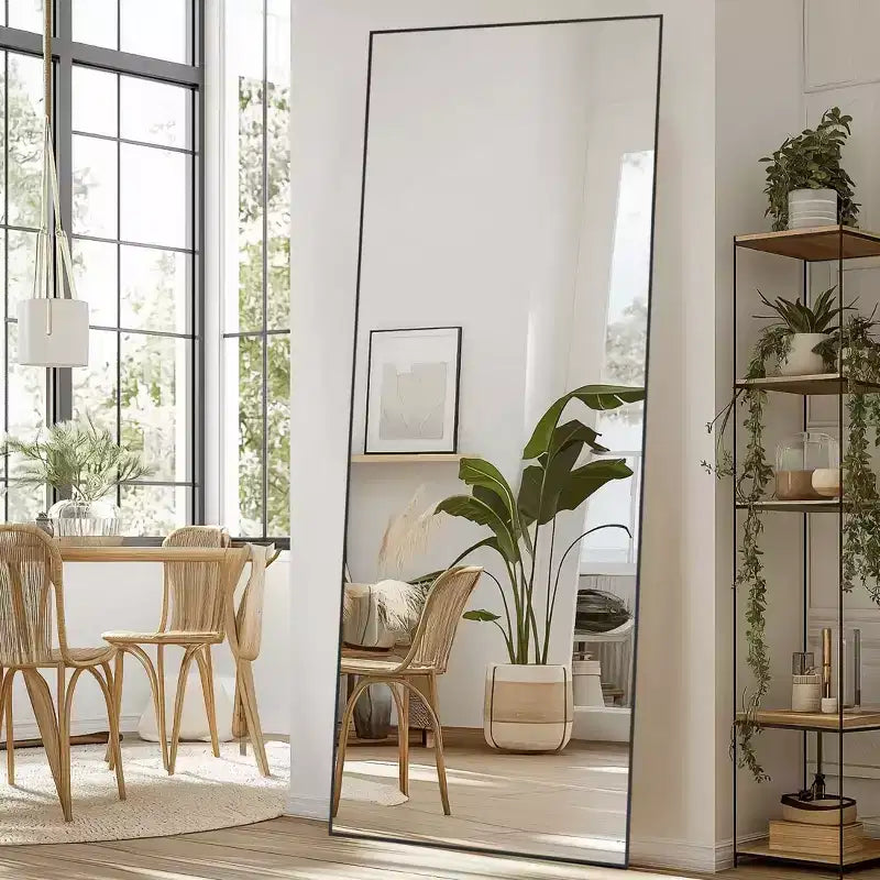 Grand miroir intégral JIONJOY 71x26 : Autoportant, mural, inclinable et suspendu pour tous vos besoins