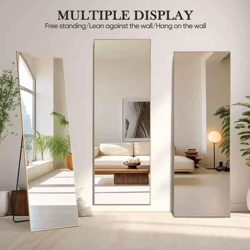 Grand miroir intégral JIONJOY 71x26 : Autoportant, mural, inclinable et suspendu pour tous vos besoins