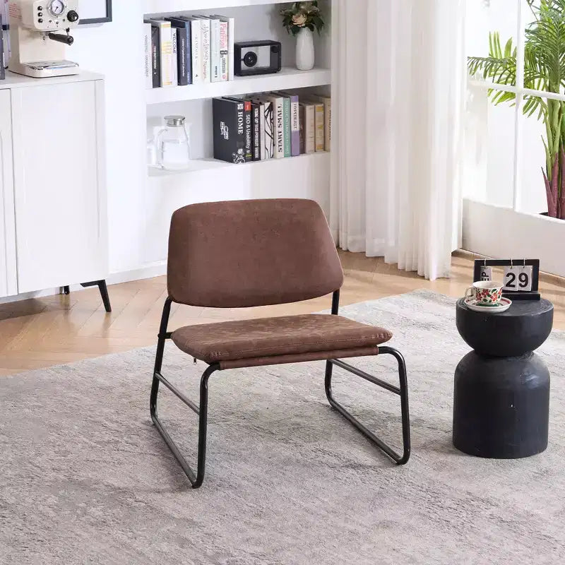 FERPIT Chaise d'appoint à cadre métallique, chaise longue de style minimaliste pour salon, chambre, bureau, appartement avec cadre en métal massif