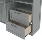 Lit escamotable Queen Size Whisen Modern Design, se plie dans une armoire avec penderie, tiroirs et étagères